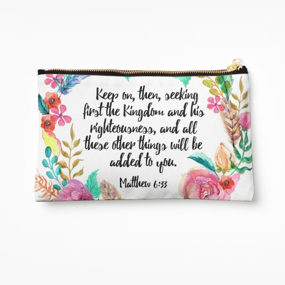 Whibos Makeup Bag Matthew 6:33 Cosmetic Organizer Tyvek Paper Bags Zipper Pouch