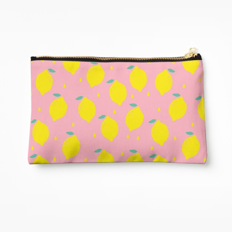 Whibos Makeup Bag Sweet Lemon Pattern Cosmetic Organizer Tyvek Paper Bags Zipper Pouch