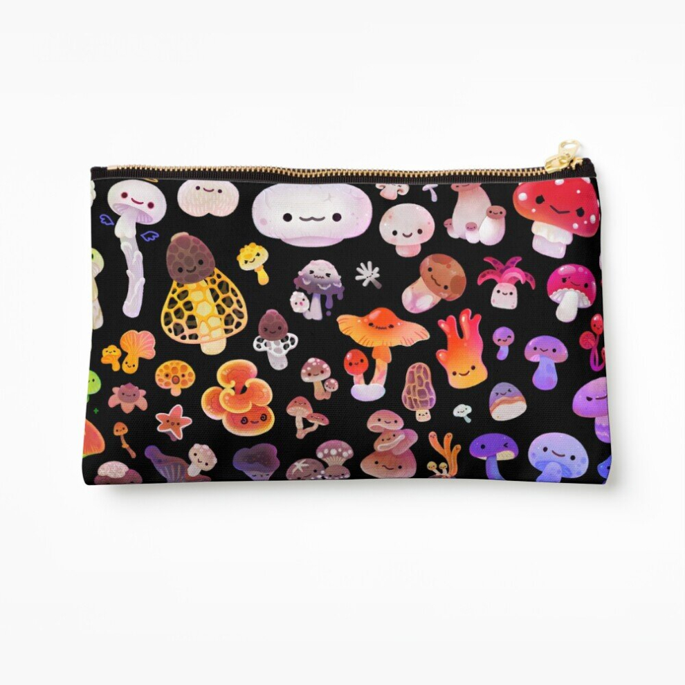 Whibos Makeup Bag Mushroom Cosmetic Organizer Tyvek Paper Bags Zipper Pouch