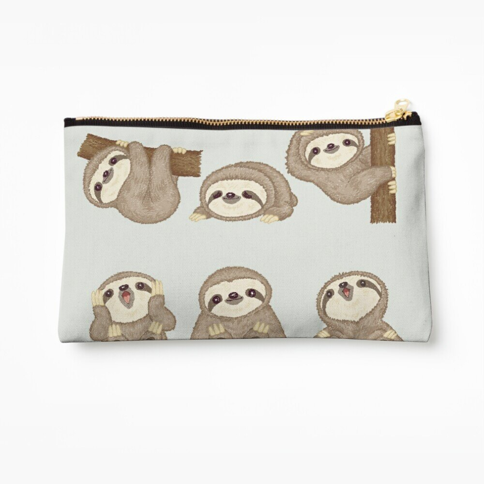 Whibos Makeup Bag Sloth Of Various Poses Cosmetic Organizer Tyvek Paper Bags Zipper Pouch