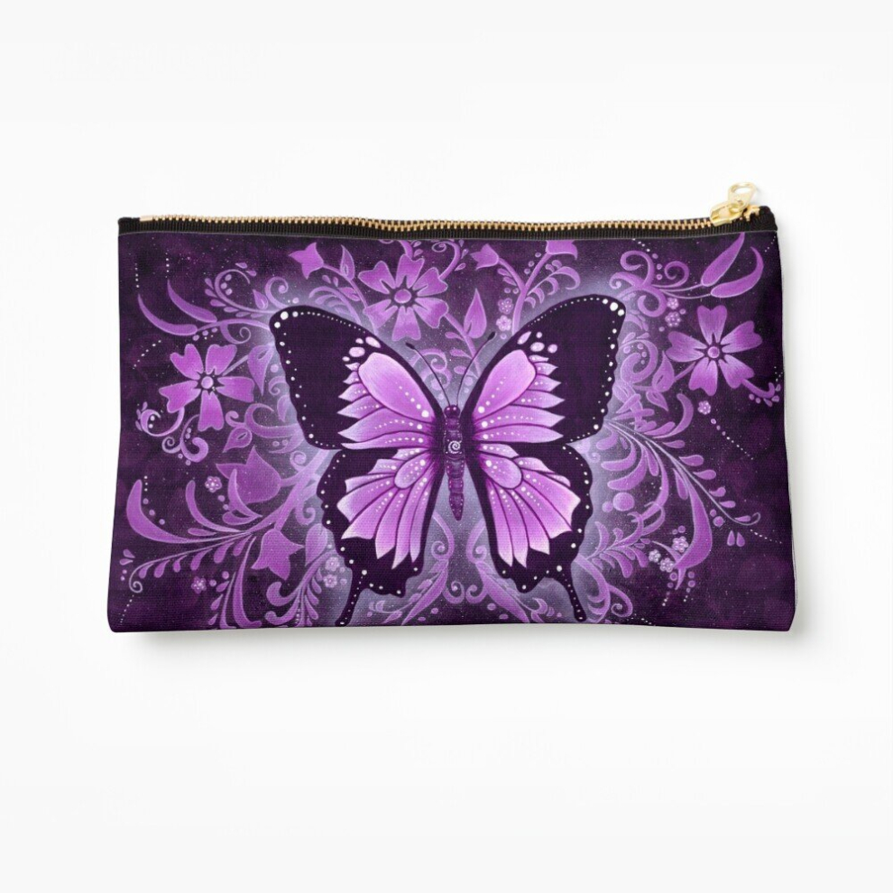 Whibos Purple Makeup Bag Butterfly Healing - Dreams Cosmetic Organizer Tyvek Paper Bags Zipper Pouch