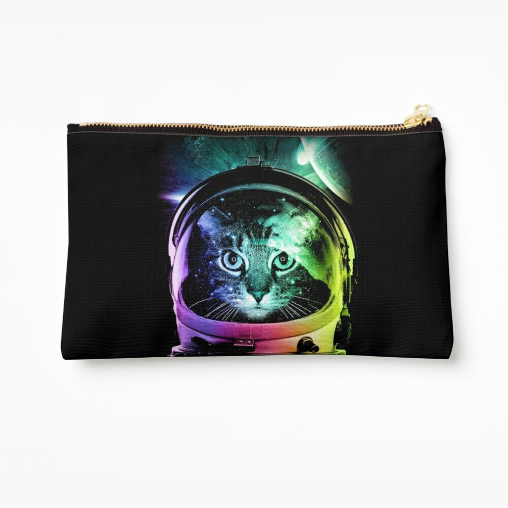 Whibos Makeup Bag Astronaut Cat V.ii Cosmetic Organizer Tyvek Paper Bags Zipper Pouch