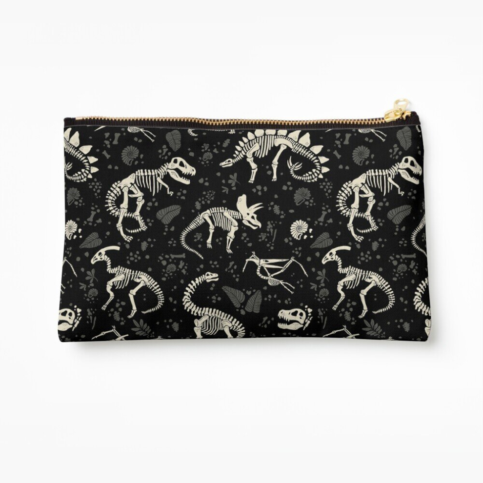 Whibos Makeup Bag Excavated Dinosaur Fossils Cosmetic Organizer Tyvek Paper Bags Zipper Pouch