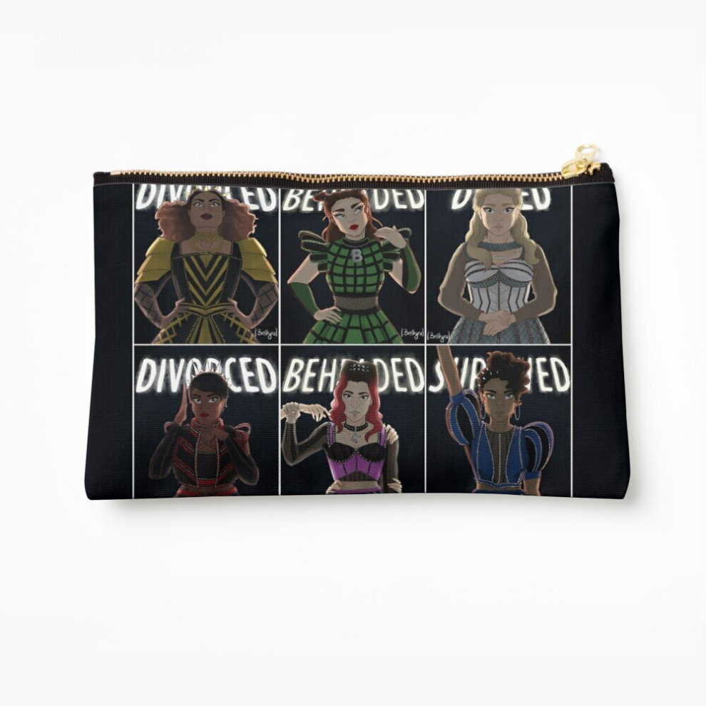 Whibos Makeup Bag Divorced, Beheaded, Died, Divorced, Beheaded, Survived - Six The Musical Cosmetic Organizer Tyvek Paper Bags Zipper Pouch