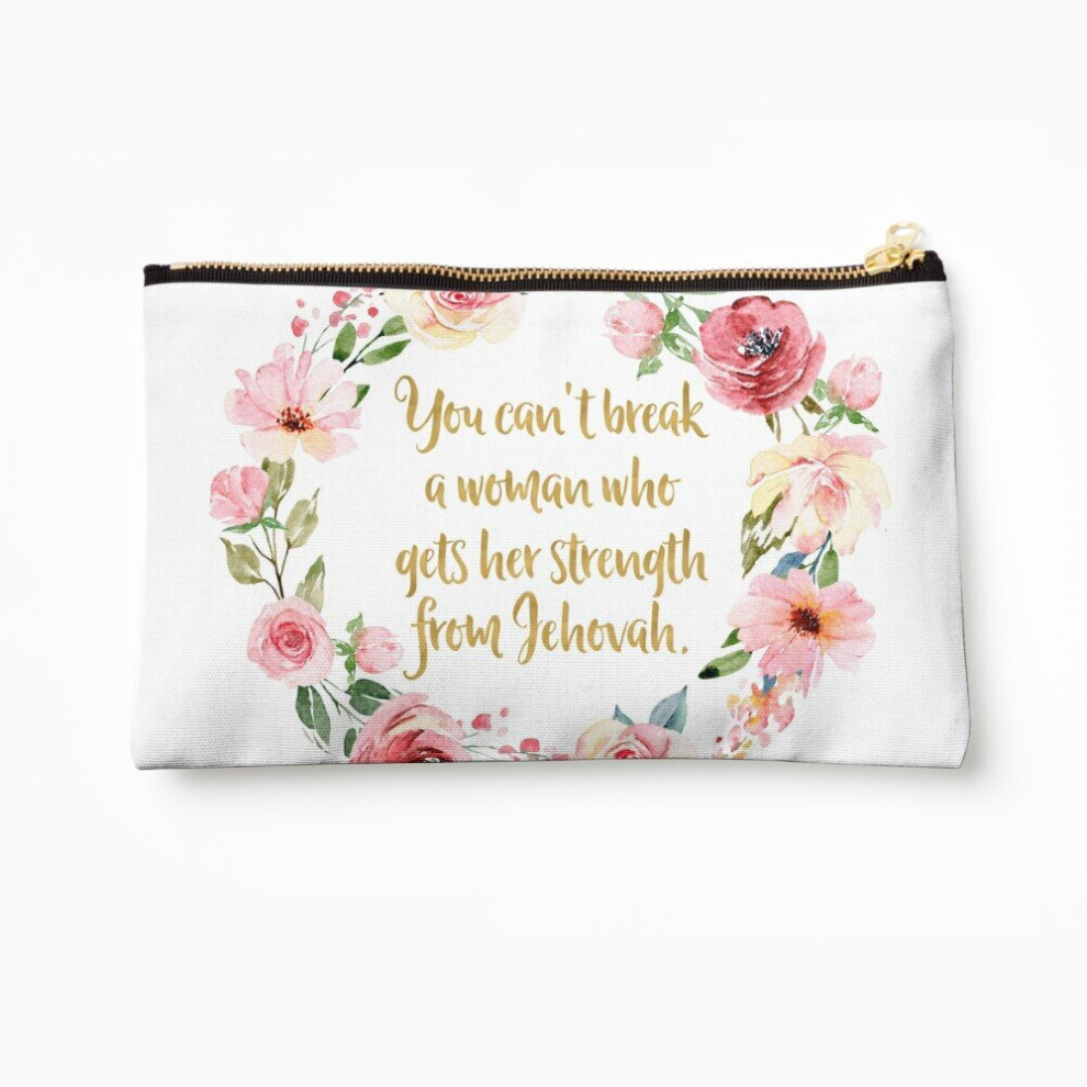 Whibos Makeup Bag You Can't Break A Woman Who Gets Her Strength From Jehovah Cosmetic Organizer Tyvek Paper Bags Zipper Pouch