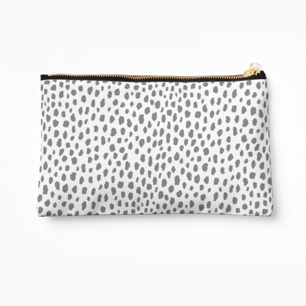 Whibos Gray/White Makeup Bag Dalmatian Spots () Cosmetic Organizer Tyvek Paper Bags Zipper Pouch