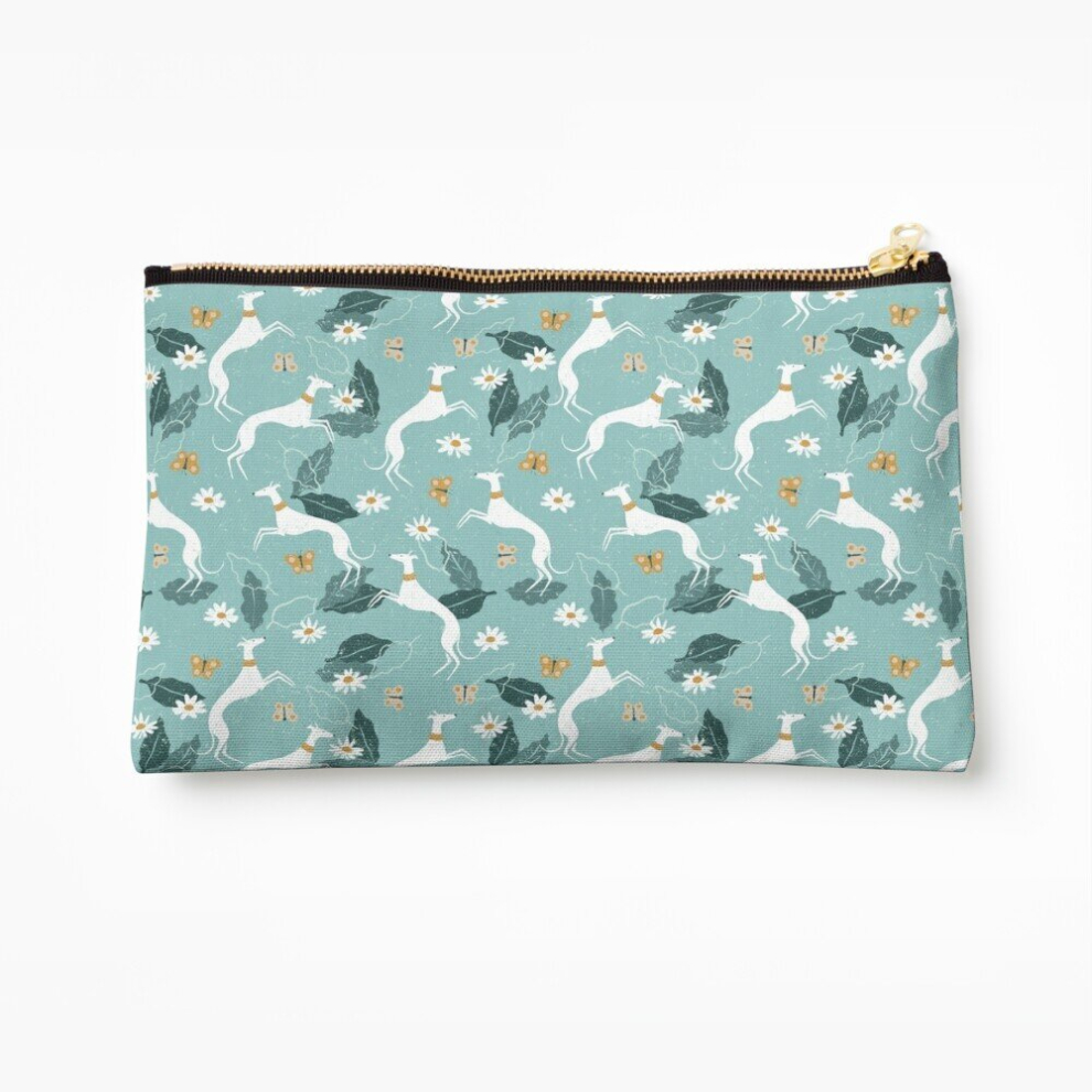 Whibos Makeup Bag Greyhound And Butterfly Cosmetic Organizer Tyvek Paper Bags Zipper Pouch