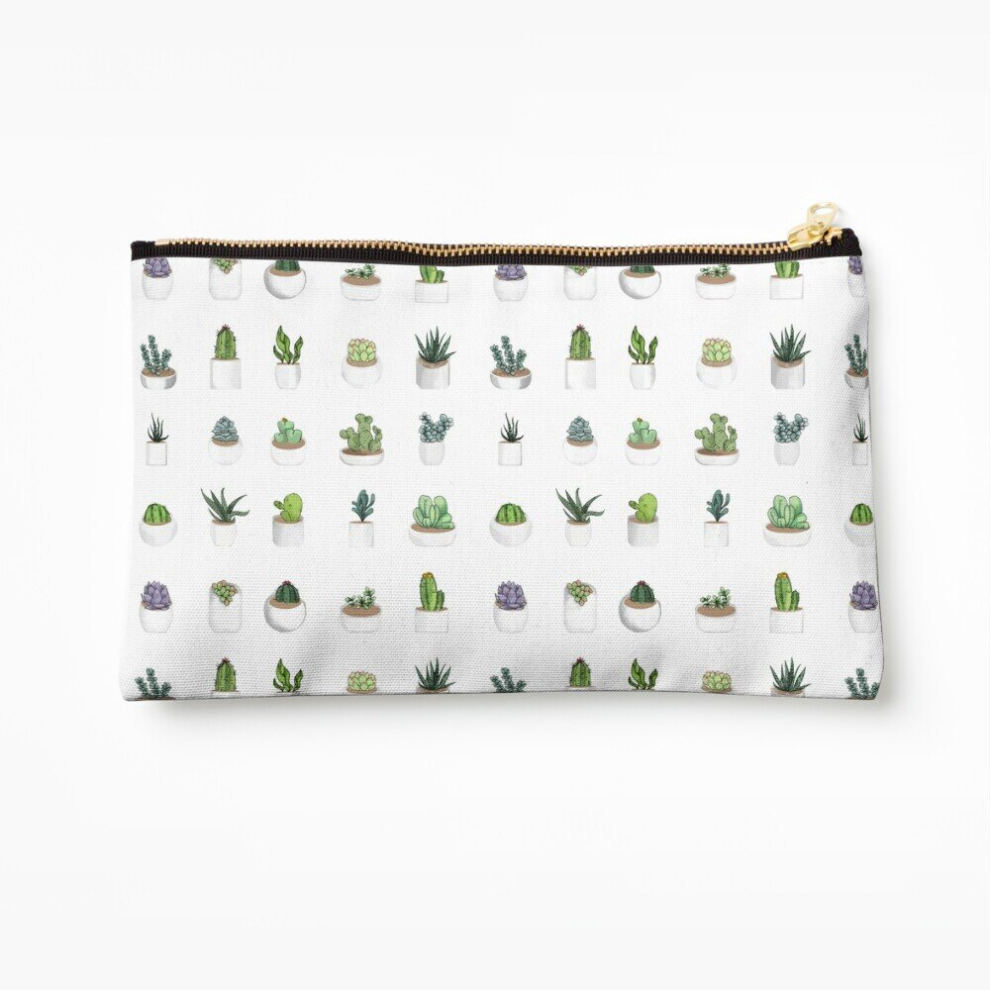 Whibos Makeup Bag Succulents Cosmetic Organizer Tyvek Paper Bags Zipper Pouch