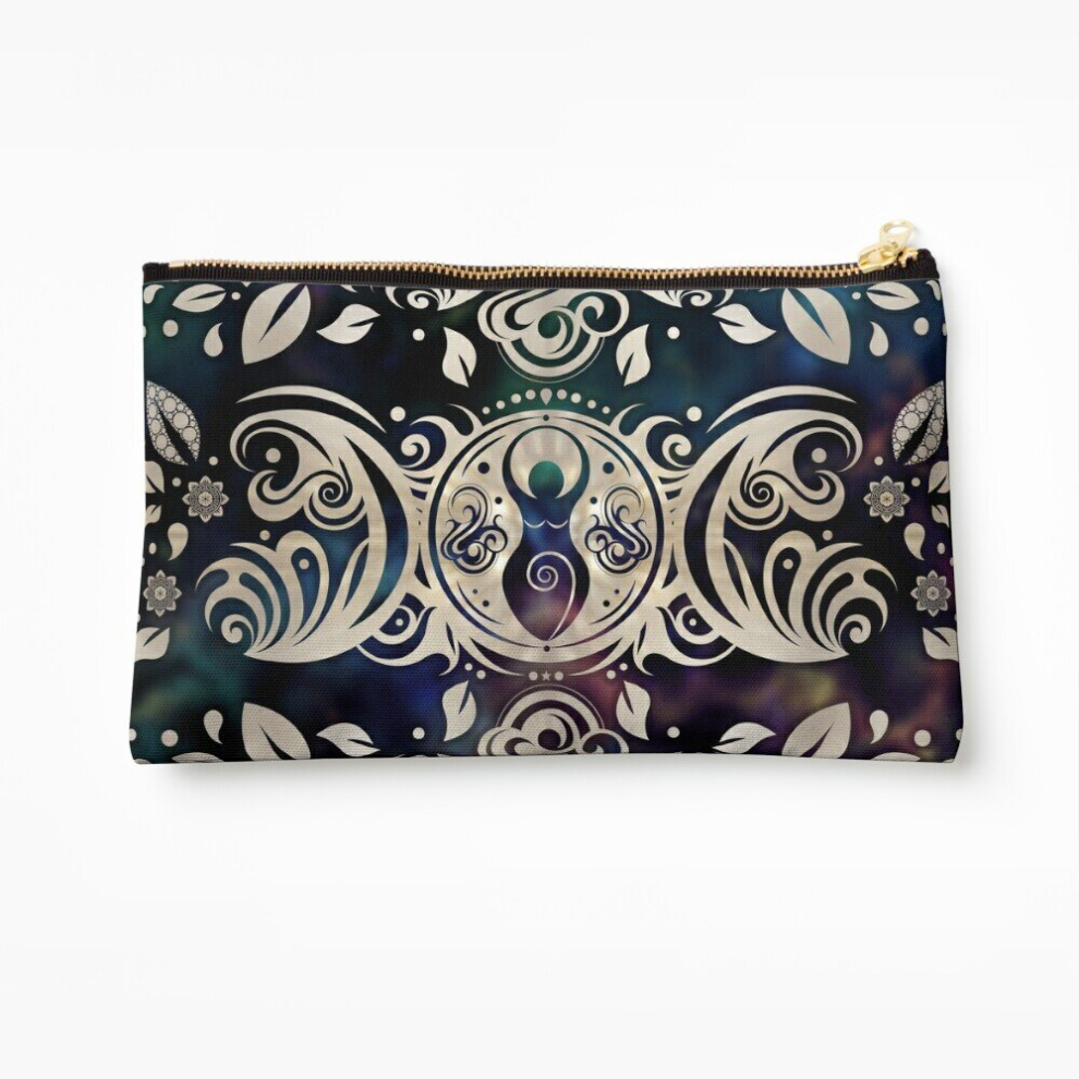 Whibos Purple Makeup Bag Triple Moon Goddess Moonlight #1 Cosmetic Organizer Tyvek Paper Bags Zipper Pouch
