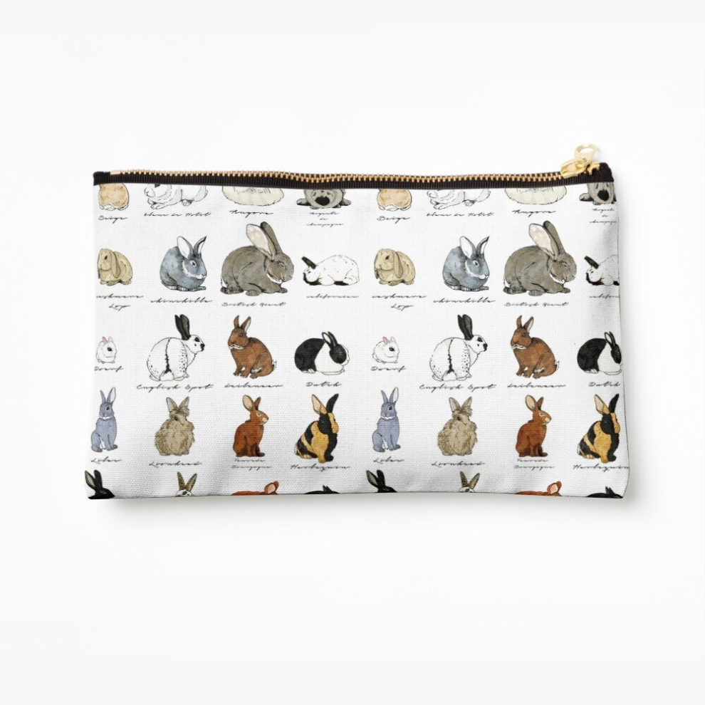 Whibos Makeup Bag Rabbits Cosmetic Organizer Tyvek Paper Bags Zipper Pouch