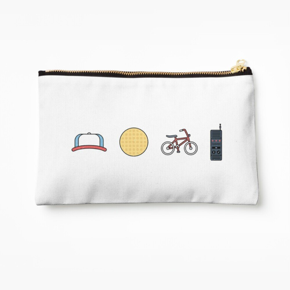 Whibos Makeup Bag Stranger Things Icons Dustin Eggos Bikes Walkie Talkies Cosmetic Organizer Tyvek Paper Bags Zipper Pouch