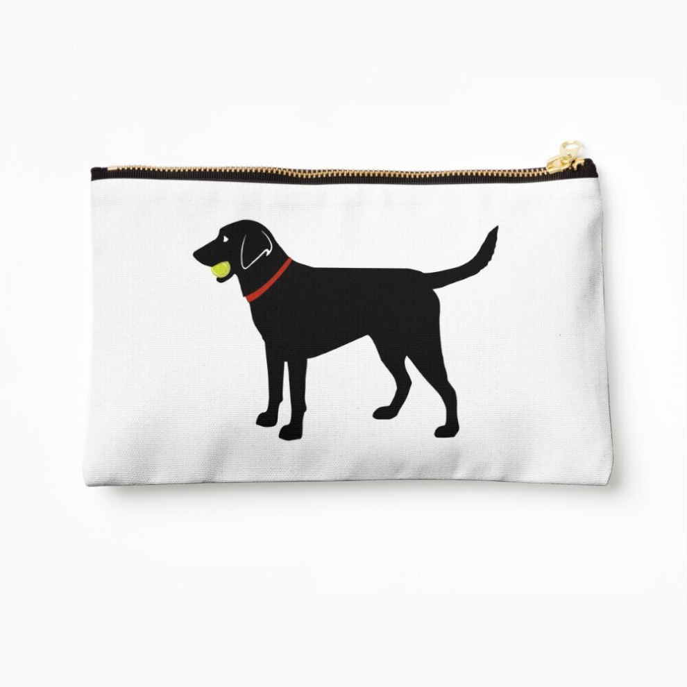 Whibos Black Makeup Bag Labrador Retriever Fetch, Lab Play Ball Cosmetic Organizer Tyvek Paper Bags Zipper Pouch