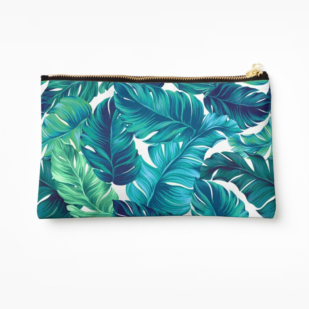 Whibos Makeup Bag Funky Banana Leaf Pattern. Cosmetic Organizer Tyvek Paper Bags Zipper Pouch