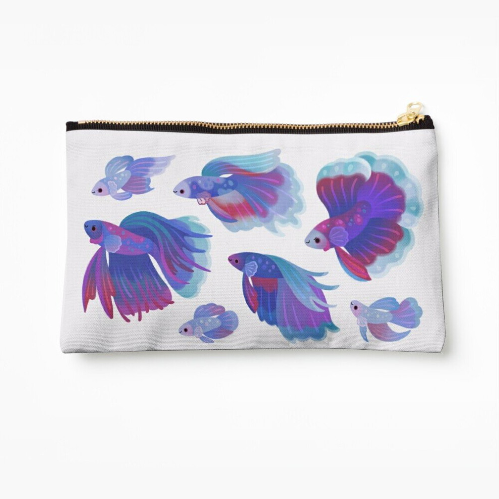 Whibos Blue Makeup Bag Betta Cosmetic Organizer Tyvek Paper Bags Zipper Pouch