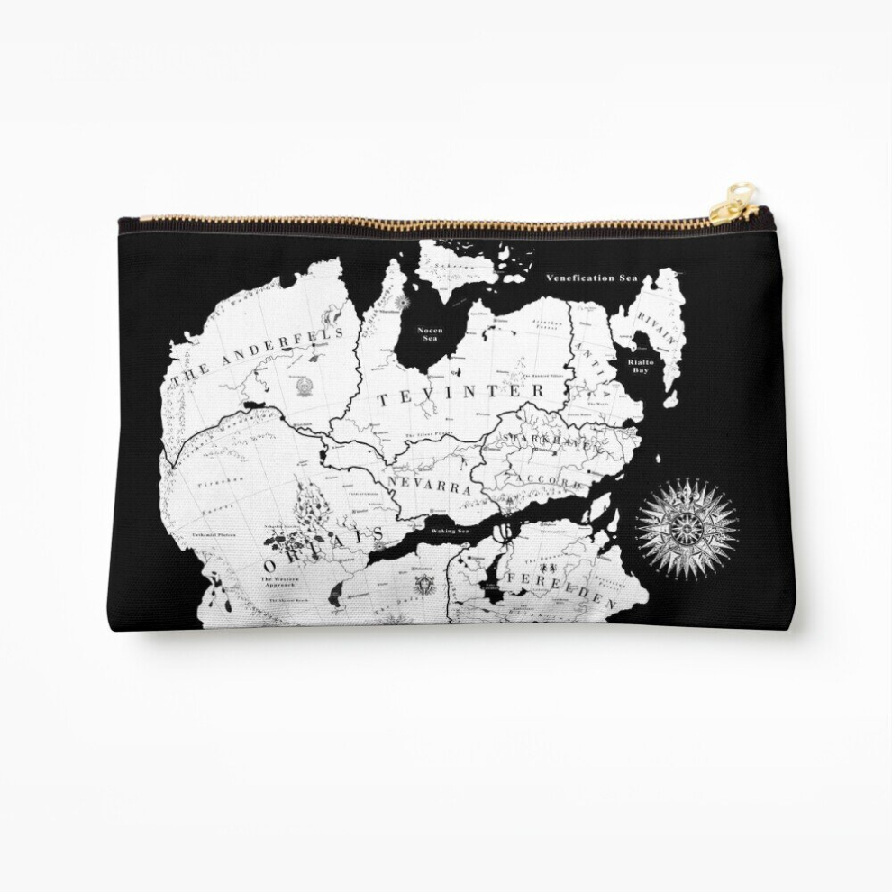 Whibos Makeup Bag Thedas Map Cosmetic Organizer Tyvek Paper Bags Zipper Pouch