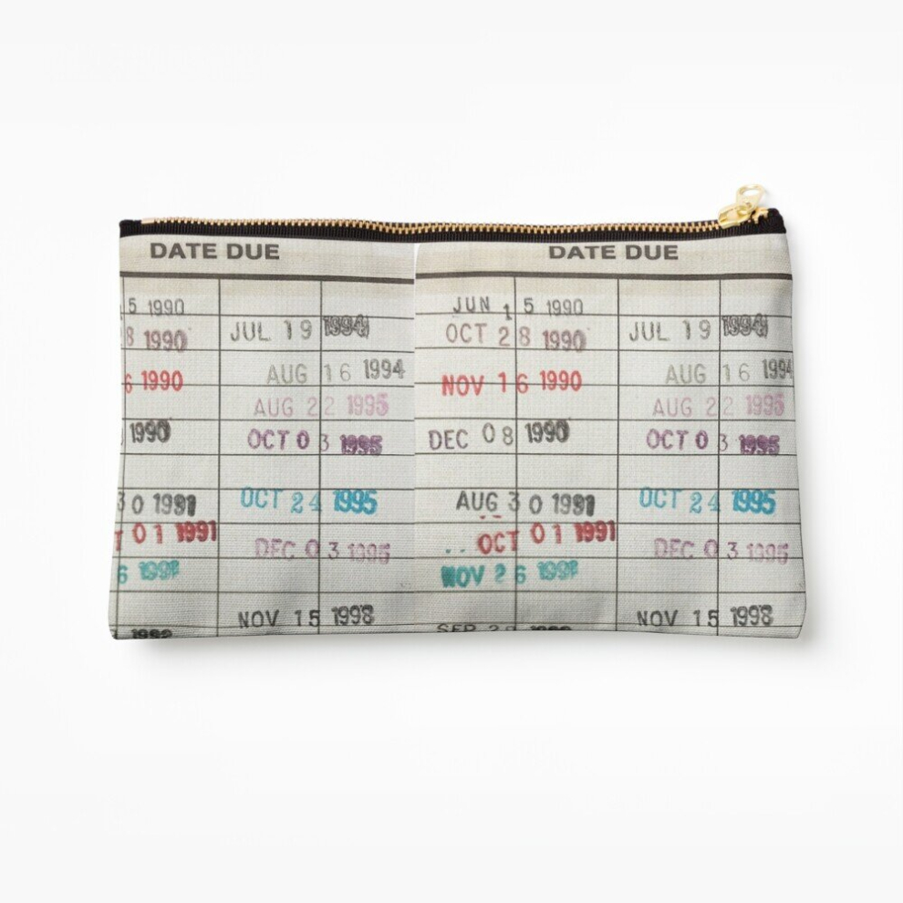 Whibos Makeup Bag Library Cards Cosmetic Organizer Tyvek Paper Bags Zipper Pouch