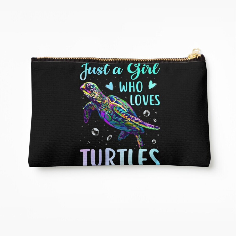 Whibos Makeup Bag Just A Girl Who Loves Turtles Watercolor Sea Ocean Gift Cosmetic Organizer Tyvek Paper Bags Zipper Pouch