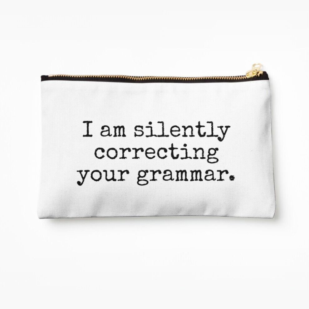 Whibos Makeup Bag I Am Silently Correcting Your Grammar. Cosmetic Organizer Tyvek Paper Bags Zipper Pouch