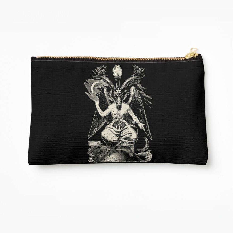 Whibos Makeup Bag Baphomet Cosmetic Organizer Tyvek Paper Bags Zipper Pouch