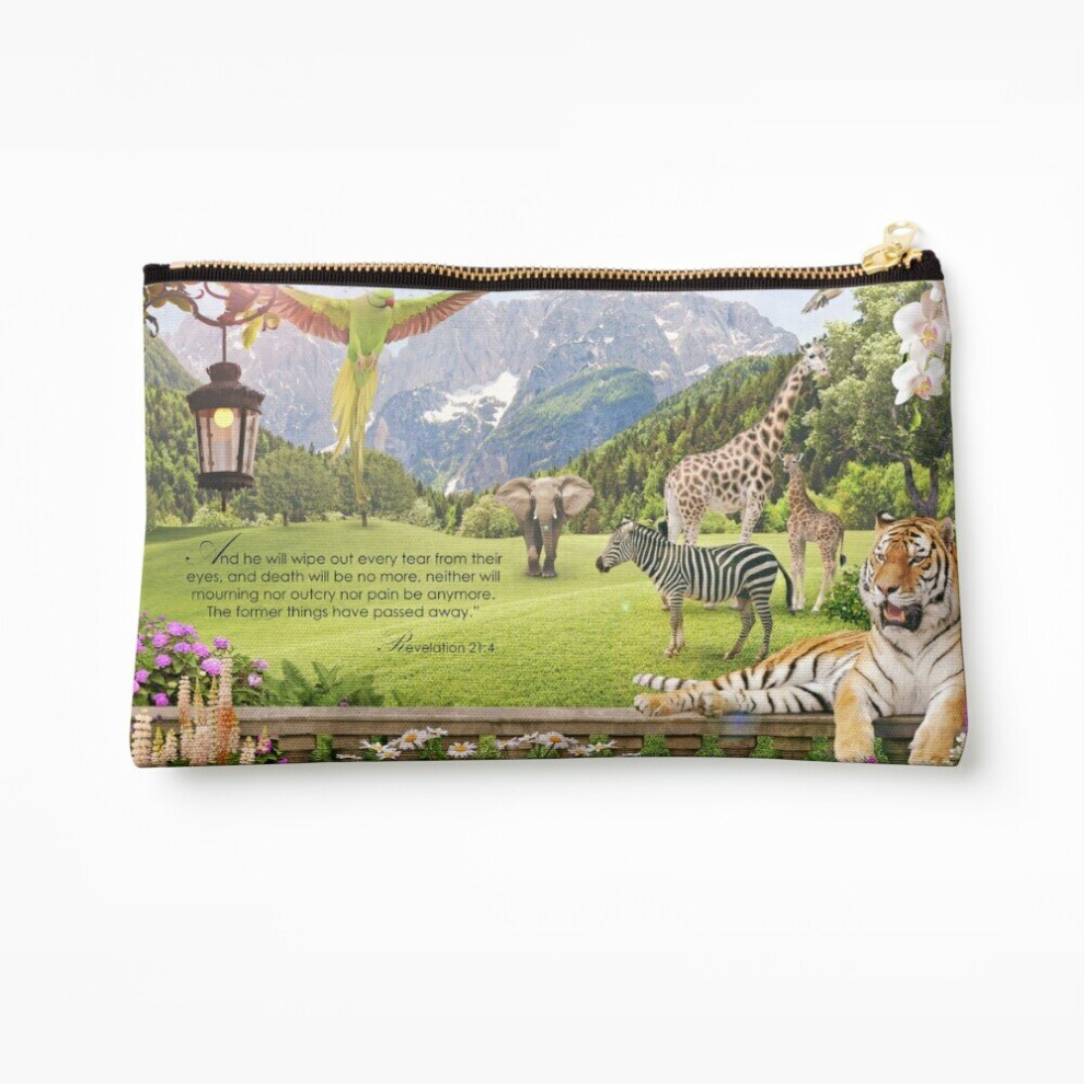 Whibos Makeup Bag Revelation 21:4 (Paradise Inspired) Cosmetic Organizer Tyvek Paper Bags Zipper Pouch