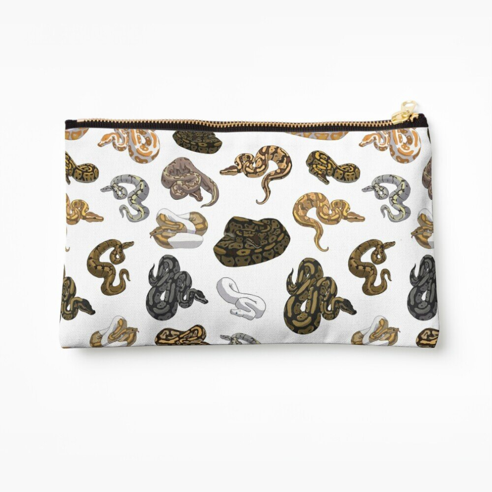 Whibos Makeup Bag Ball Python Morph Snake Pattern Cosmetic Organizer Tyvek Paper Bags Zipper Pouch