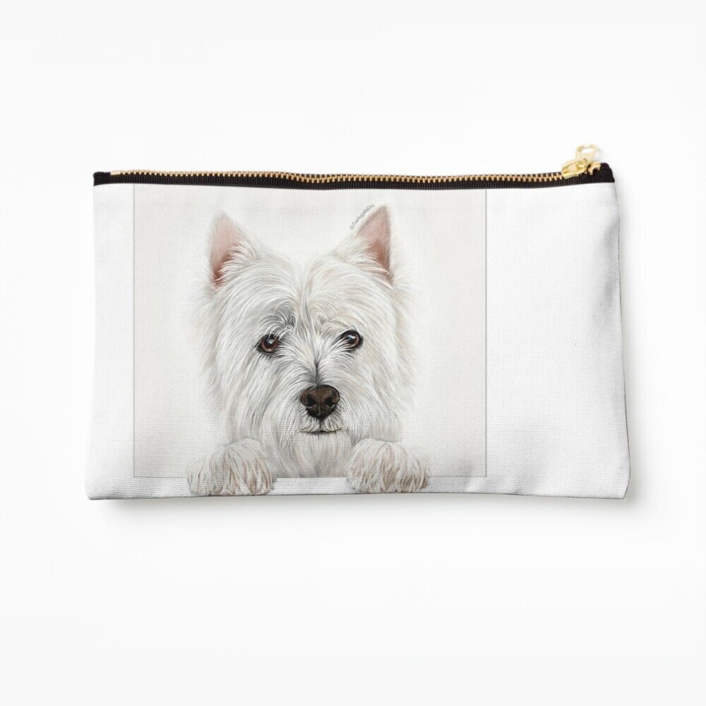 Whibos Makeup Bag Westie Cosmetic Organizer Tyvek Paper Bags Zipper Pouch