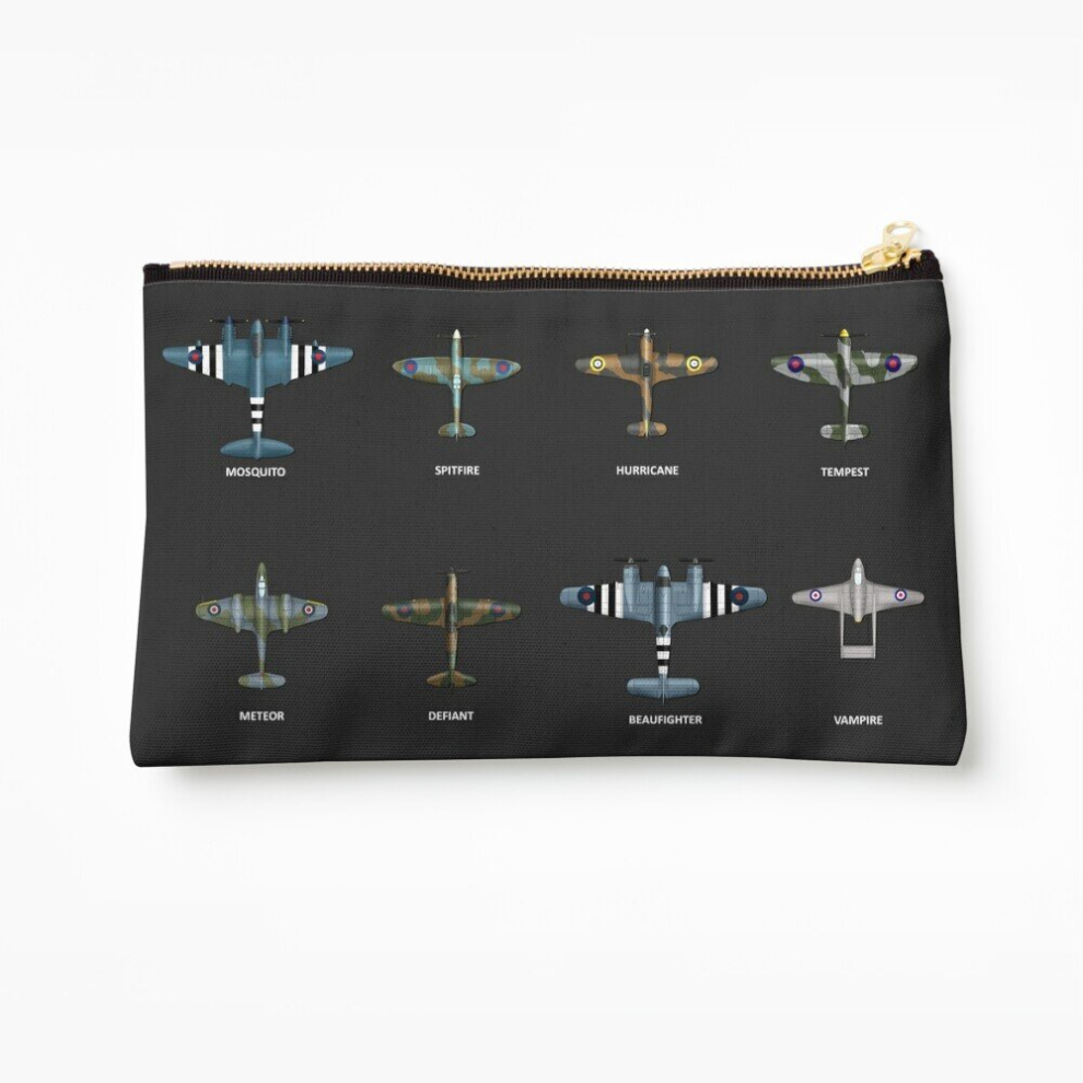 Whibos Makeup Bag Ww2 Fighter Aircraft Of The Raf Cosmetic Organizer Tyvek Paper Bags Zipper Pouch