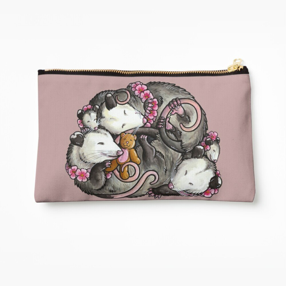 Whibos Makeup Bag Sleeping Opossums Cosmetic Organizer Tyvek Paper Bags Zipper Pouch
