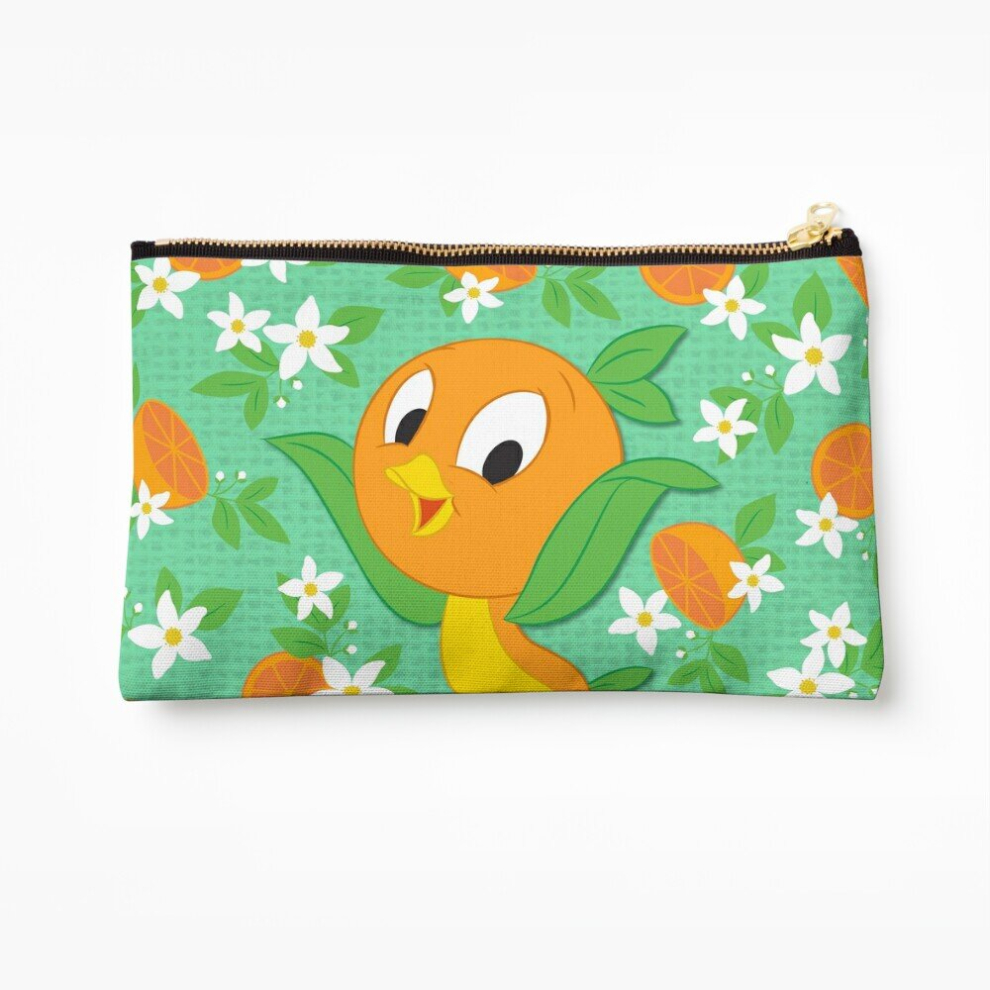 Whibos Orange Makeup Bag Hello Sunshine Bird Cosmetic Organizer Tyvek Paper Bags Zipper Pouch