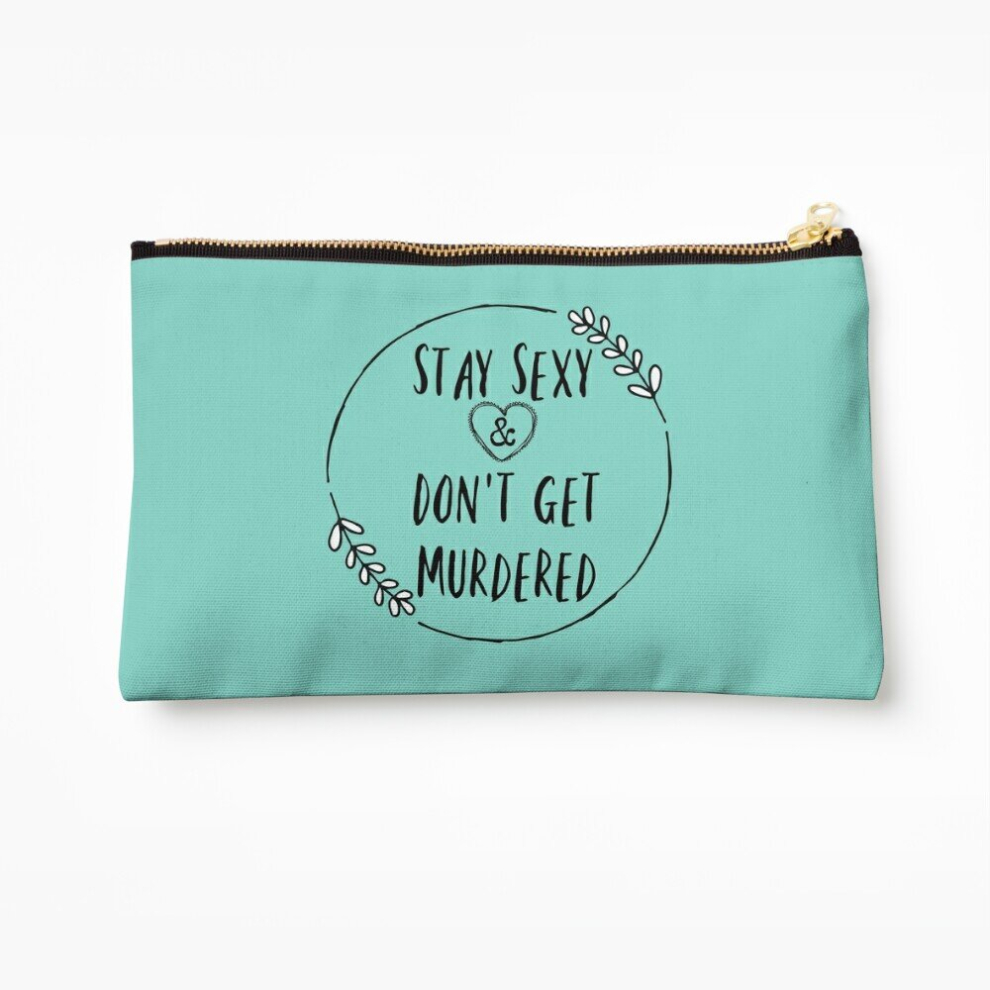Whibos Blue Makeup Bag Stay Sexy Don't Get Murdered- Cosmetic Organizer Tyvek Paper Bags Zipper Pouch