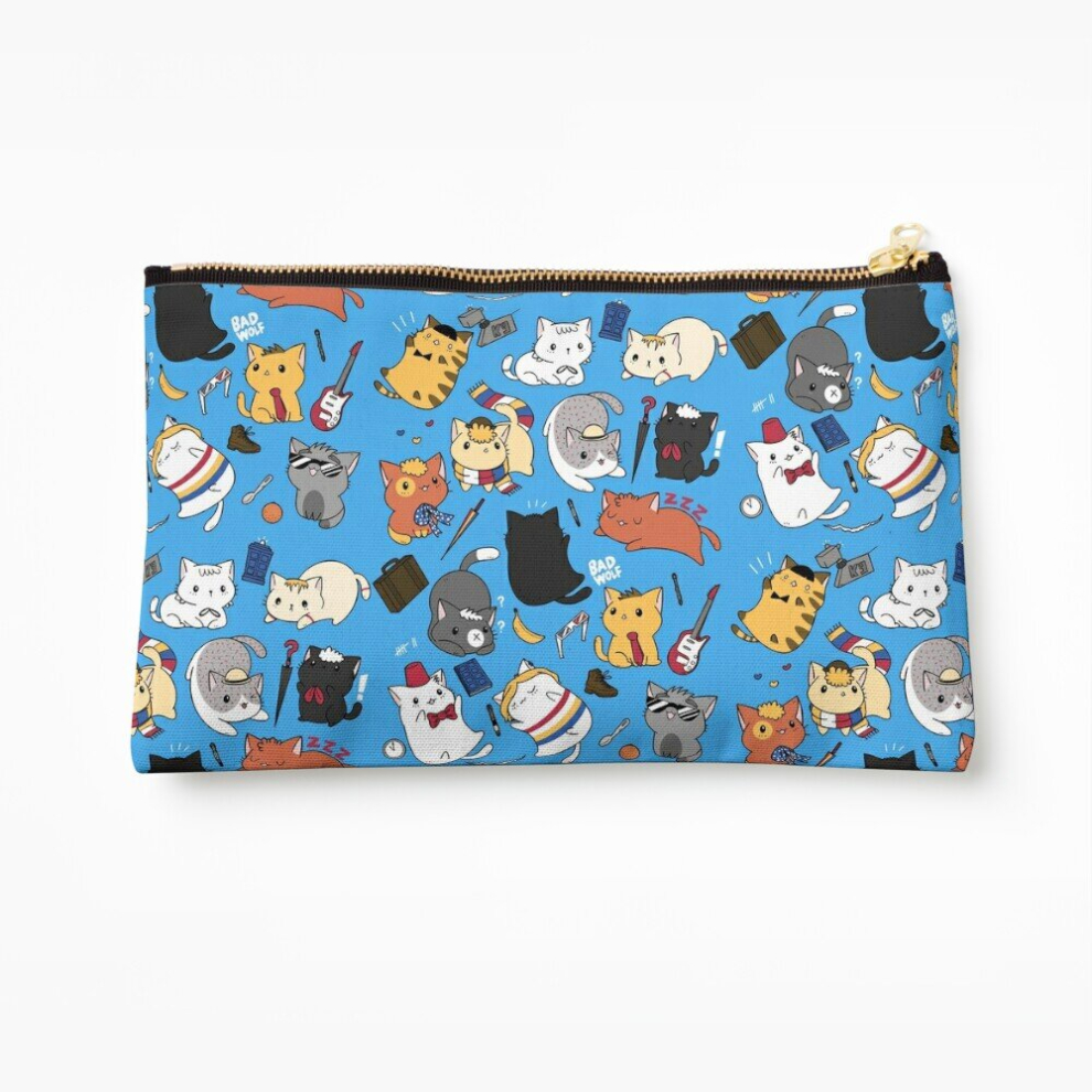 Whibos Makeup Bag Time Lord Kittens Cosmetic Organizer Tyvek Paper Bags Zipper Pouch
