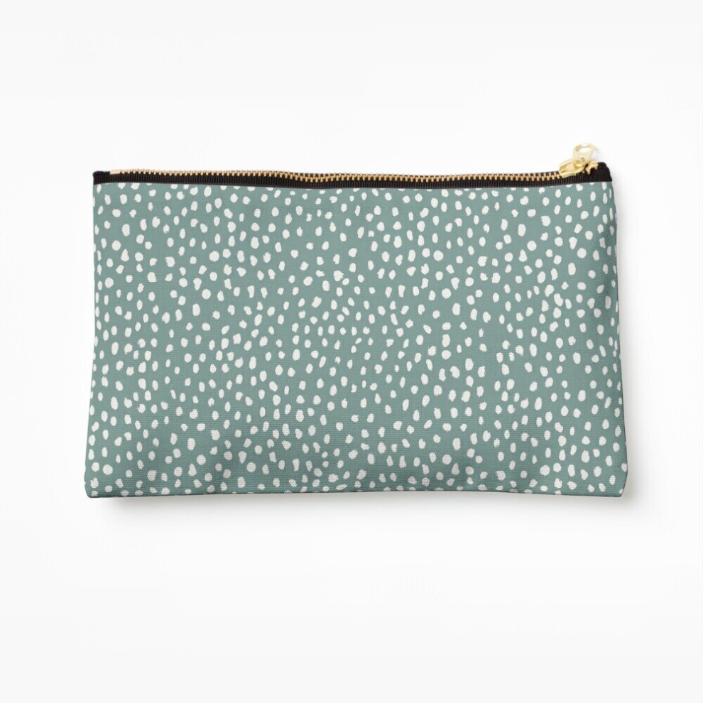 Whibos Green Makeup Bag Sea Dalmatian Print Mask Cosmetic Organizer Tyvek Paper Bags Zipper Pouch