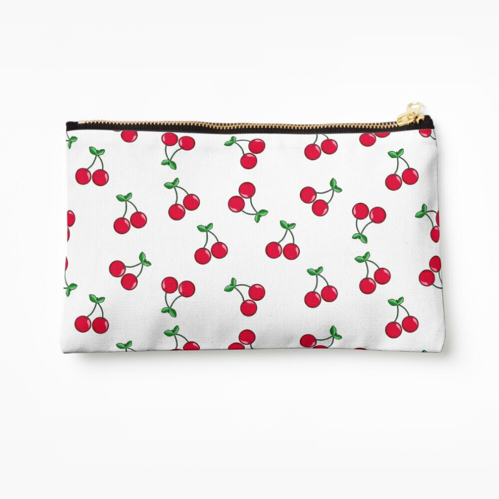 Whibos Makeup Bag Cherries Cosmetic Organizer Tyvek Paper Bags Zipper Pouch