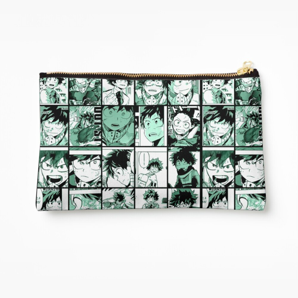 Whibos Makeup Bag Midoriya Izuku Collage Color Version Cosmetic Organizer Tyvek Paper Bags Zipper Pouch