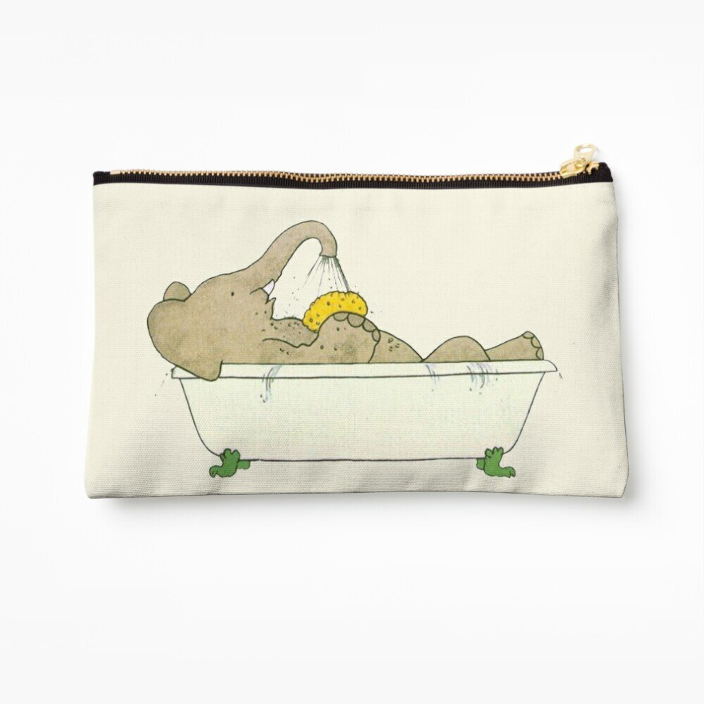 Whibos Makeup Bag Babar Taking A Bath Cosmetic Organizer Tyvek Paper Bags Zipper Pouch