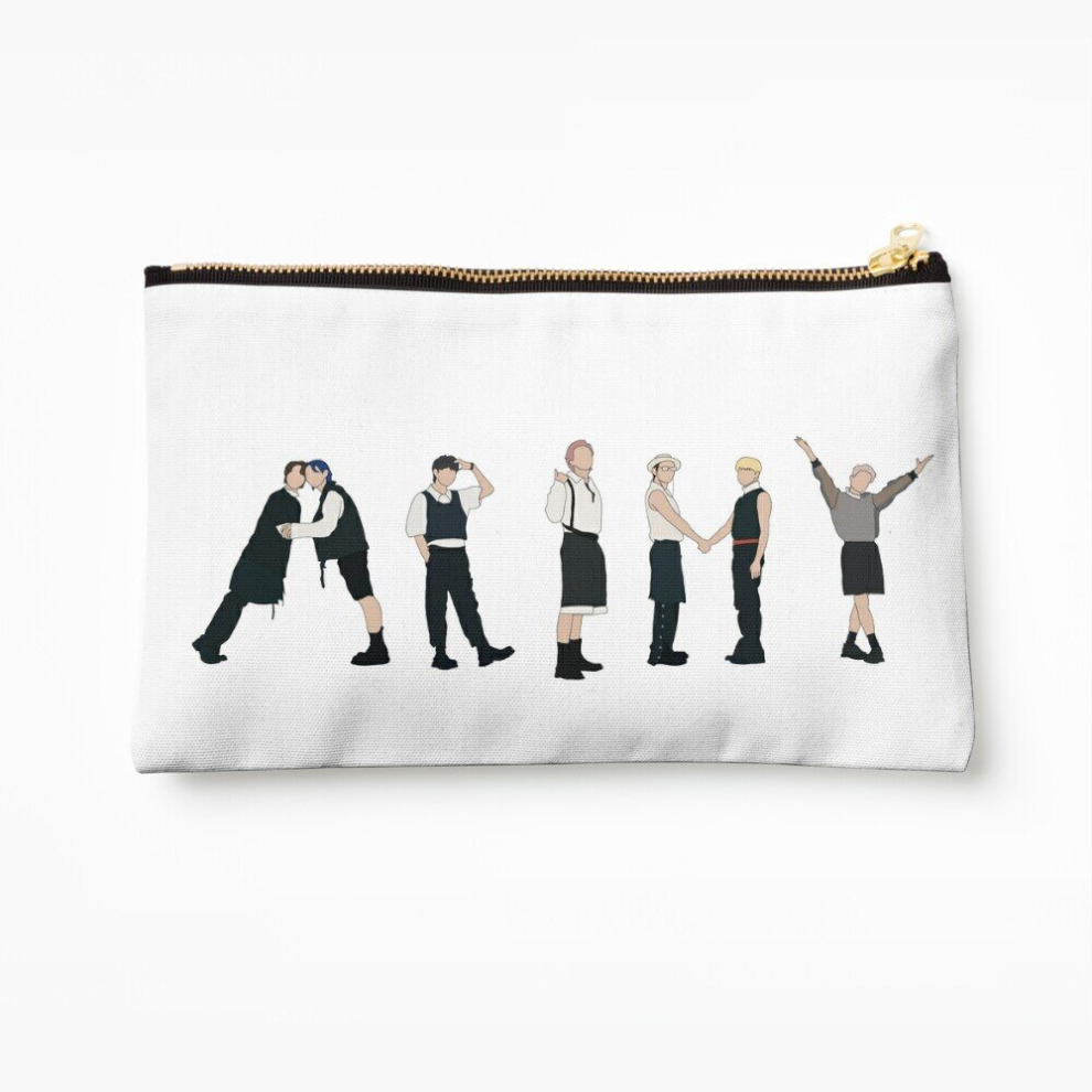 Whibos Makeup Bag Butter Army Sign Silhouette, Butter Illustration Cosmetic Organizer Tyvek Paper Bags Zipper Pouch