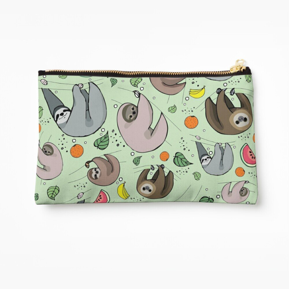 Whibos Makeup Bag Sloths Cosmetic Organizer Tyvek Paper Bags Zipper Pouch