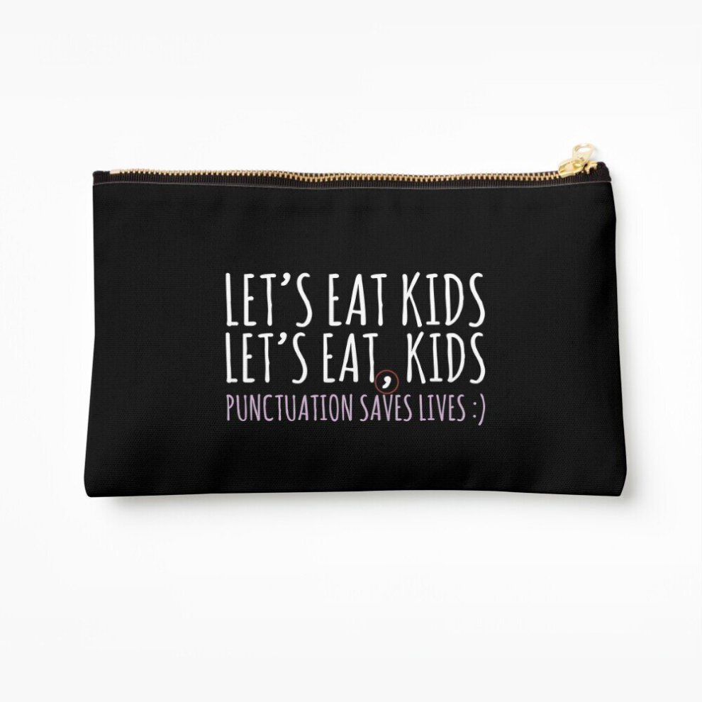 Whibos Makeup Bag Punctuation Saves Lives Lets Eat Kids Funny English Grammar About Commas Cosmetic Organizer Tyvek Paper Bags Zipper Pouch
