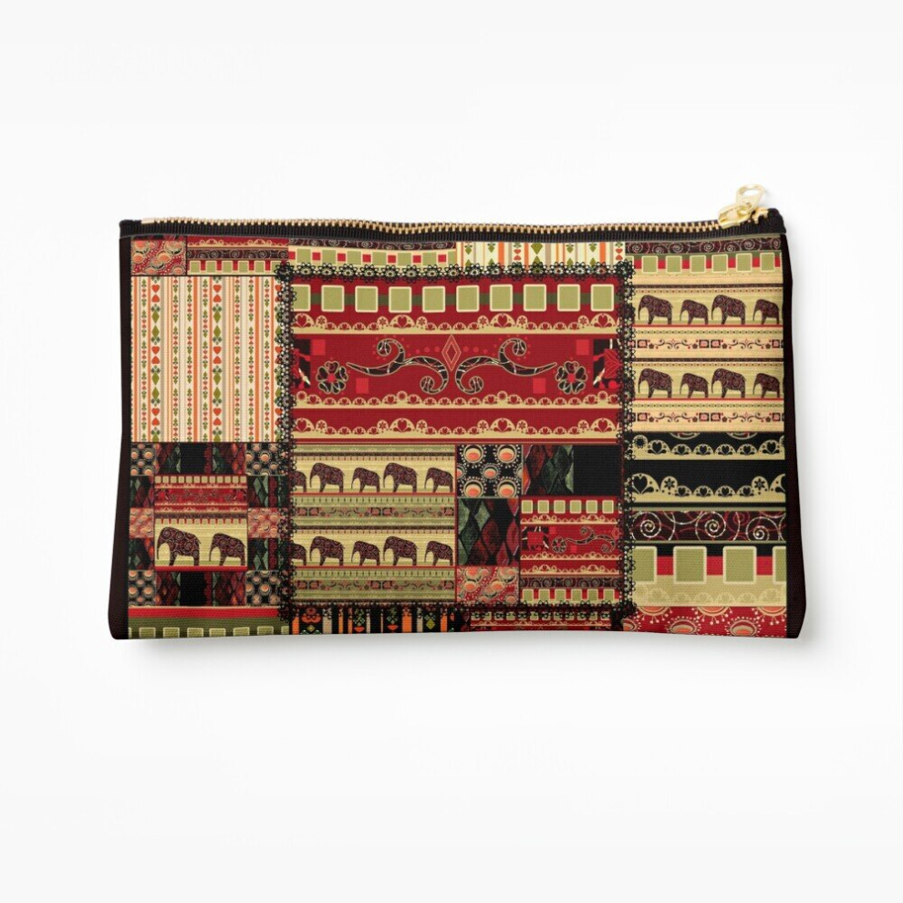 Whibos Makeup Bag African With Elephants Cosmetic Organizer Tyvek Paper Bags Zipper Pouch