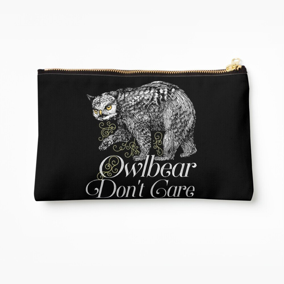 Whibos Makeup Bag Owlbear Don't Care Cosmetic Organizer Tyvek Paper Bags Zipper Pouch
