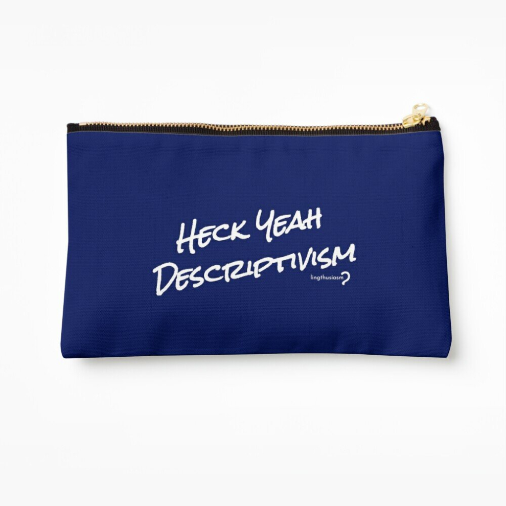 Whibos White/Blue Makeup Bag Heck Yeah Descriptivism - Pouch In On Cosmetic Organizer Tyvek Paper Bags Zipper Pouch