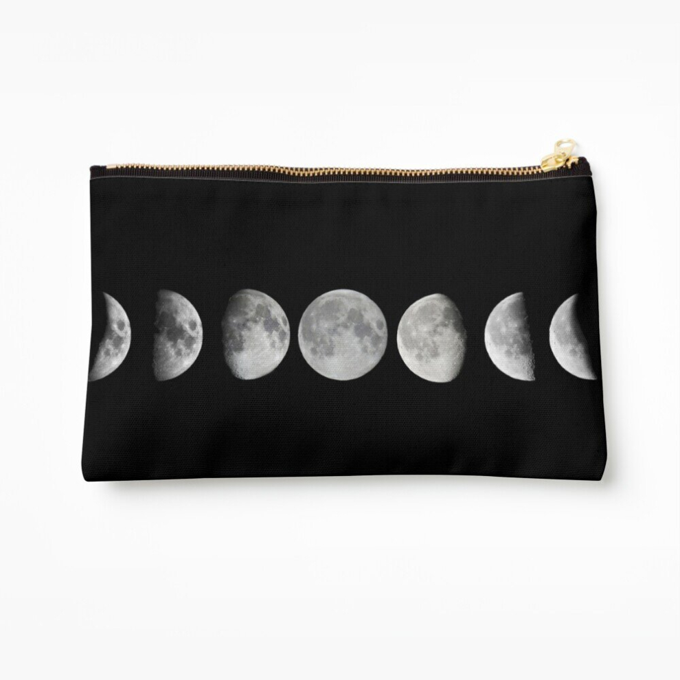 Whibos Makeup Bag Moon Phases Cosmetic Organizer Tyvek Paper Bags Zipper Pouch