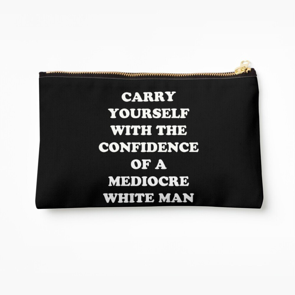 Whibos White Makeup Bag Carry Yourself With Confidence Mediocre Man Cosmetic Organizer Tyvek Paper Bags Zipper Pouch