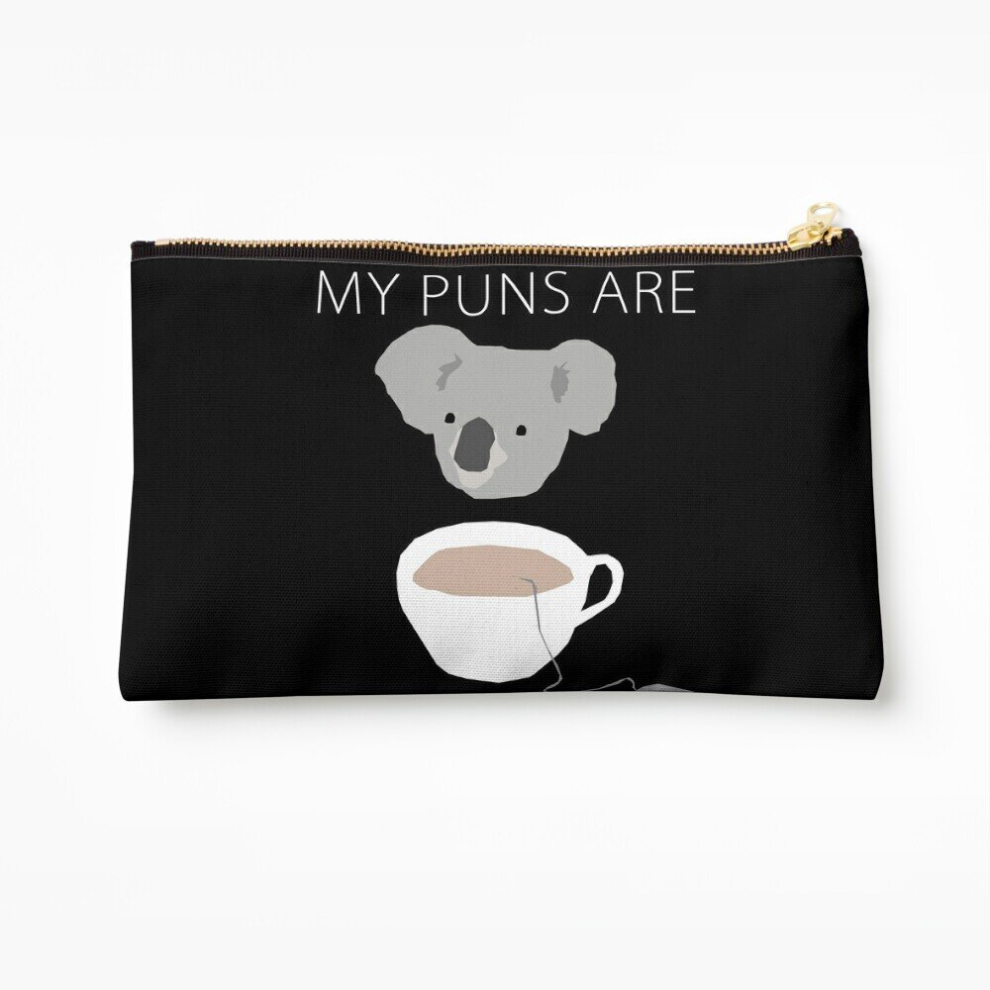 Whibos Makeup Bag "Koala Tea" Puns Cosmetic Organizer Tyvek Paper Bags Zipper Pouch