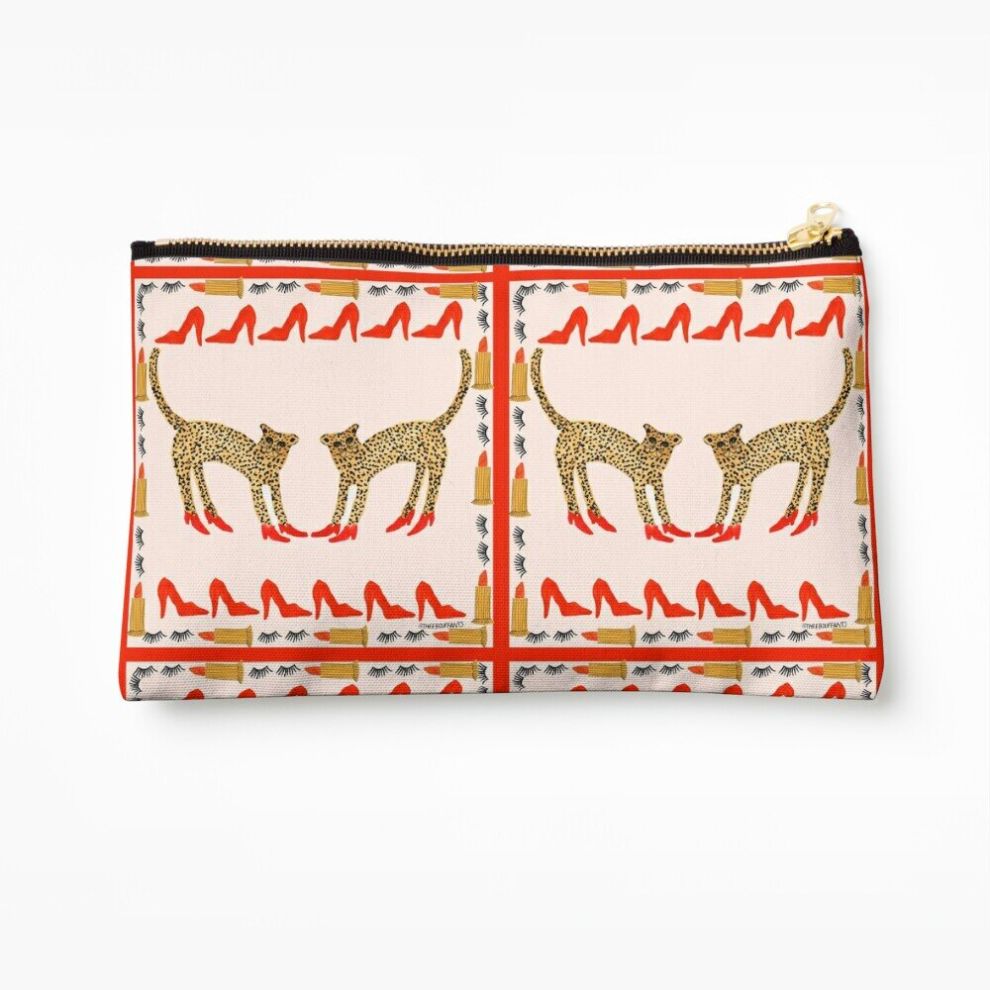 Whibos Makeup Bag Original Cheetah In Heels Cosmetic Organizer Tyvek Paper Bags Zipper Pouch