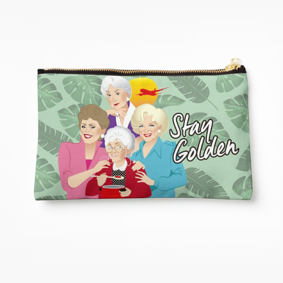 Whibos Golden Makeup Bag Stay Cosmetic Organizer Tyvek Paper Bags Zipper Pouch