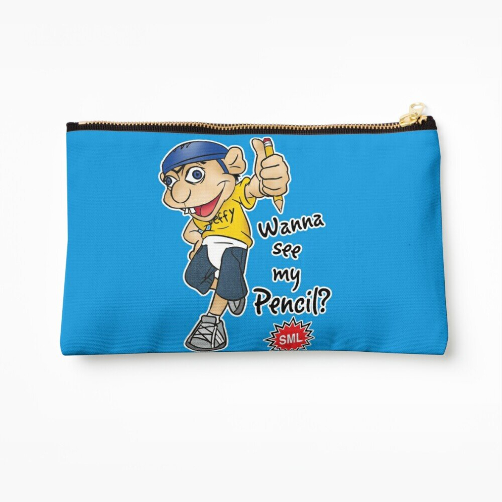 Whibos Makeup Bag Jeffy Wanna See My Pencil? - Funny Sml Character Cosmetic Organizer Tyvek Paper Bags Zipper Pouch