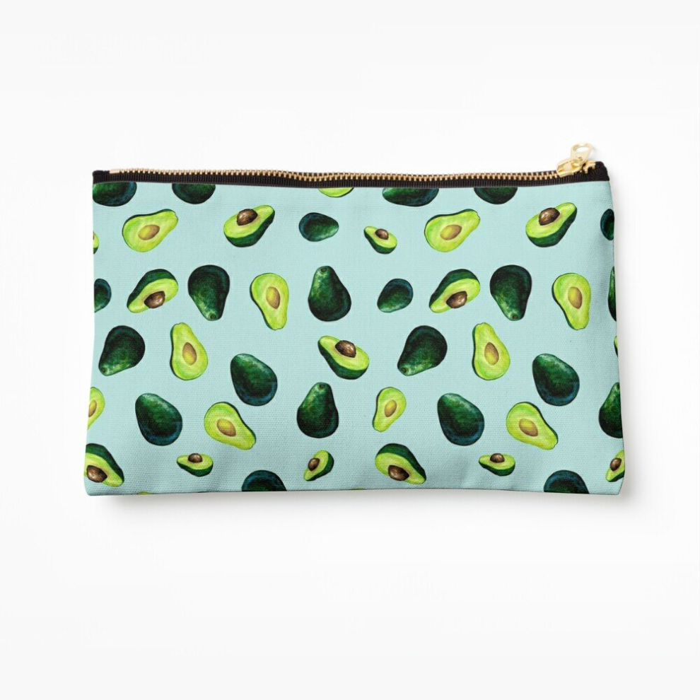 Whibos Makeup Bag Avocado Pattern Cosmetic Organizer Tyvek Paper Bags Zipper Pouch