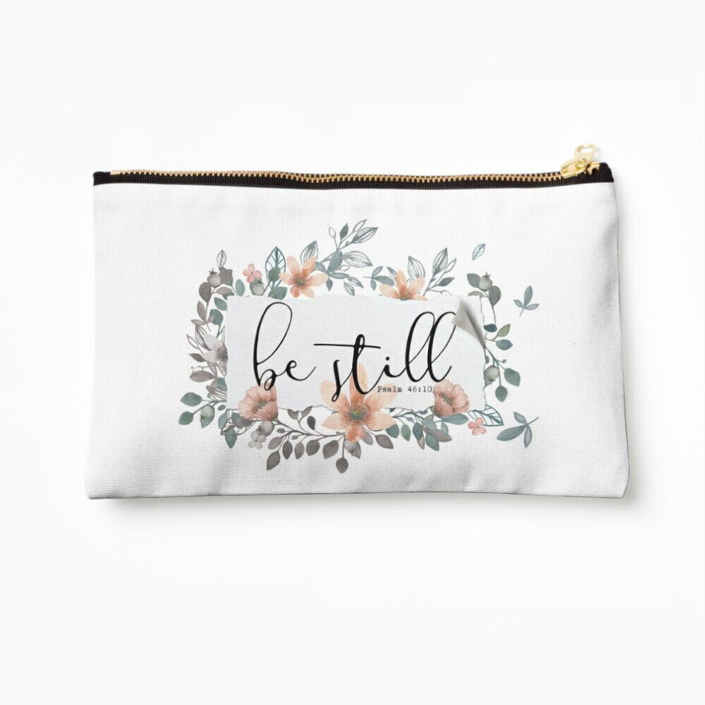 Whibos Makeup Bag Bible Verse - Be Still Cosmetic Organizer Tyvek Paper Bags Zipper Pouch