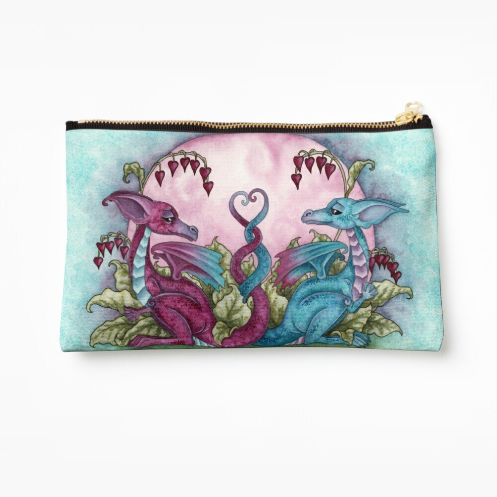 Whibos Makeup Bag Love Dragons Cosmetic Organizer Tyvek Paper Bags Zipper Pouch